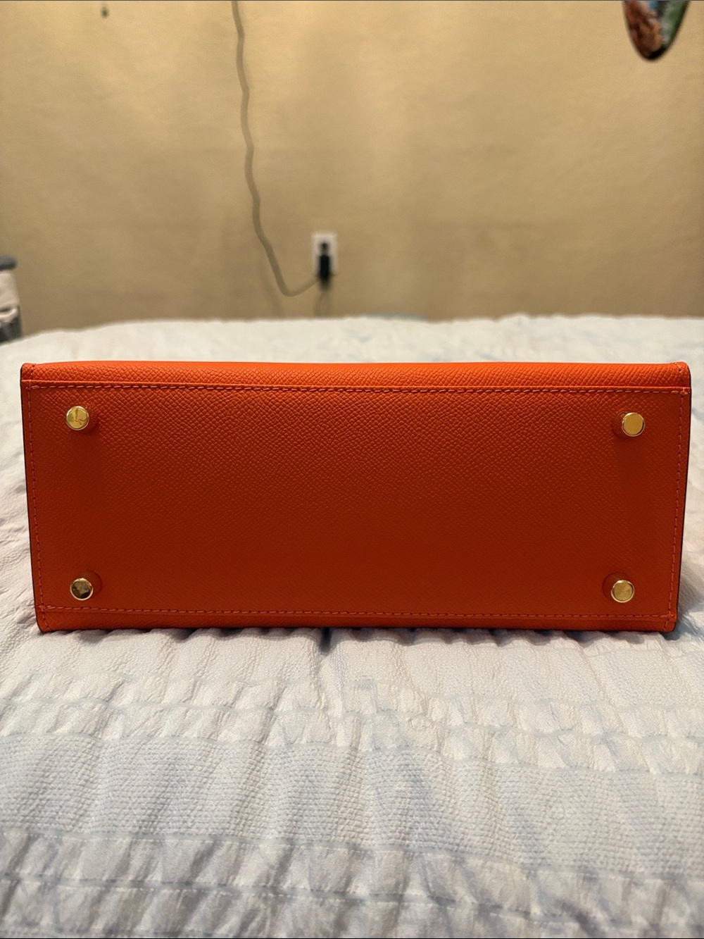 Perfect replica Hermès bag with Orange Top-Handle Satchel with Gold Hardware - Picture 4 of 6